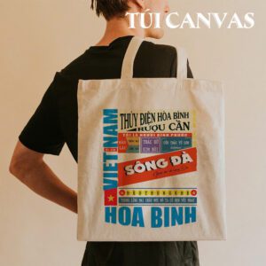 Túi Vải Canvas Hòa Bình – Sắc Núi Rừng và Sông Đà In Đậm Từng Nét Túi