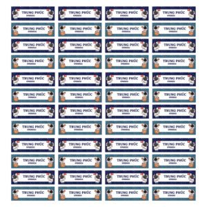 150 Sticker Tên Noel Chó (3.3x1cm) – Sticker Dán Tên Cá Nhân Phong Cách Giáng Sinh, Hình Chó Đội Mũ Santa Siêu Dễ Thương