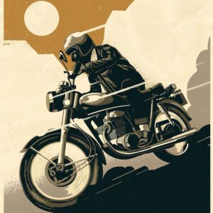Bộ 100 Poster Vintage Motorbike – Tôn Vinh Tinh Thần Tự Do & Đam Mê Đường Trường
