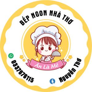 Tem Nhãn Decal "Bếp Ngon Nhà Thơ – Ăn Là Mê" – Xinh Xắn, Dễ Nhớ, Tăng Nhận Diện Thương Hiệu