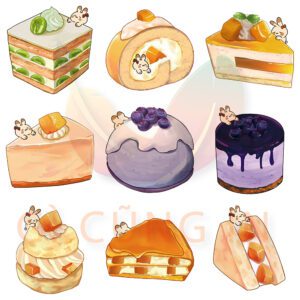 Bộ 40 Sticker Đồ Ăn – Ngọt Ngào, Dễ Thương, Decor Sổ & Góc Học Tập