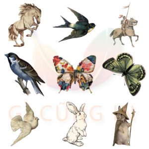 Bộ 50 Sticker Động Vật Vintage – Hoài Cổ, Tinh Tế, Decor Sổ & Trang Trí Góc Học Tập ContactSheet 003 7
