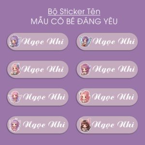 150 Sticker Tên Học Sinh Mẫu Cô Bé Đáng Yêu – Dành Riêng Cho Bé Gái Thích Phong Cách Công Chúa