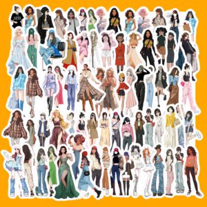 Bộ 100 Sticker Cô Gái Mocha – Đậm Chất Thời Trang Vintage & Aesthetic Nhật Hàn