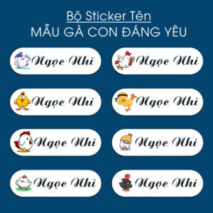 150 Sticker Tên Học Sinh Mẫu Gà Con Đáng Yêu (3,3x1cm) – Bé Mê Ngay Từ Ánh Nhìn Đầu Tiên
