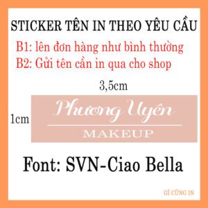 150 Sticker Tên Makeup Nền Cam Đào (3.5x1cm) – Nhẹ Nhàng, Tinh Tế Cho Makeup Cá Nhân Phong Cách Nữ Tính