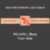 Tem Niêm Phong Giấy Kraft Tết Ngang 20cm – Câu Chúc Đỏ May Mắn, Dán Túi Hộp Sang Trọng POSTER1 60