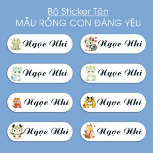 150 Sticker Tên Học Sinh Mẫu Rồng Con Đáng Yêu (3,3x1cm) – Bé Tuổi Thìn Không Thể Bỏ Qua