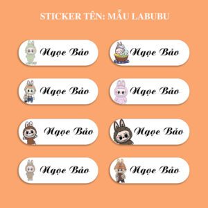 150 Sticker Tên Học Sinh Mẫu Labubu Đáng Yêu (3,3x1cm) – Phá Cách Cực Chill, Bé Dán Là Ghiền