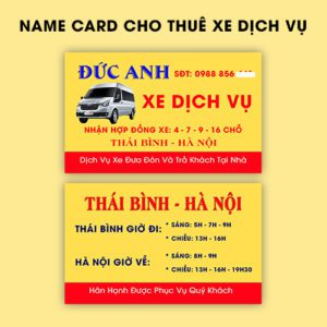500 Name Card Cho Thuê Xe Dịch Vụ – Dành Riêng Cho Tài Xế Chạy Tuyến Cố Định