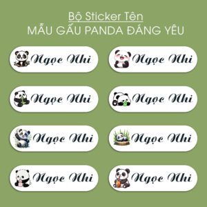 150 Sticker Tên Học Sinh Mẫu Gấu Panda Đáng Yêu (3,3x1cm) – Bé Nào Cũng Mê, Dán Là Nhận Ra Đồ Ngay