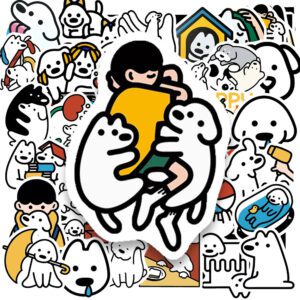 Bộ 50 Sticker Chó Trắng Cute – Siêu Dễ Thương Cho Hội Yêu Thú Cưng POSTER6 37