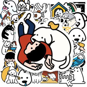 Bộ 50 Sticker Chó Trắng Cute – Siêu Dễ Thương Cho Hội Yêu Thú Cưng POSTER9 34
