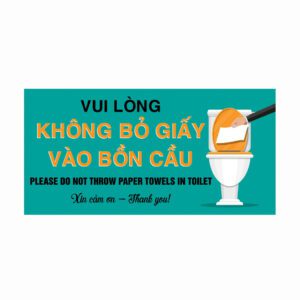 Combo Bảng Không Bỏ Giấy Vào Bồn Cầu – Nhắc Nhở Lịch Sự, Thiết Kế Dễ Nhìn, Dán Nhà Vệ Sinh