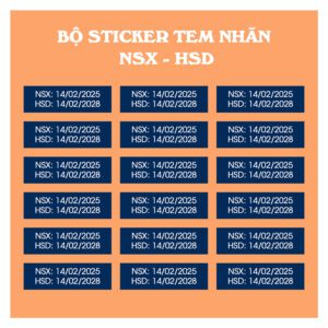 Bộ 150 Sticker Tem Nhãn NSX – HSD | In Sẵn Ngày Sản Xuất – Hạn Sử Dụng