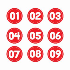 Sticker Số Thứ Tự Tròn – 4 Màu Sắc Đa Dạng, In Nổi Bật & Rõ Ràng