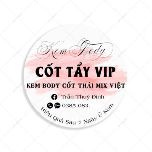 500 Tem Nhãn Kem Body Cốt Tẩy VIP – Tăng Nhận Diện Thương Hiệu Mỹ Phẩm Tẩy Trắng Toàn Thân