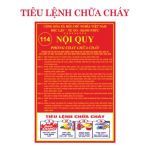 Bảng Tiêu Lệnh Chữa Cháy & Nội Quy Phòng Cháy – Decal Khổ A3 Chống Thấm, Bền Đẹp, Dễ Nhìn