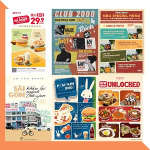 Bộ 50 Poster Thời Báo – Vintage Cổ Điển Đậm Chất Retro