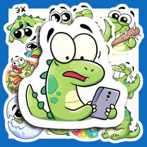 Bộ Sticker Cá Sấu – Dễ Thương, Tươi Vui Cho Planner & Decor posster7 5