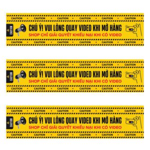 500 tem dán "Quay video trước khi mở hàng" dành cho các shop – giá ưu đãi, chống thấm nước tuyệt đối