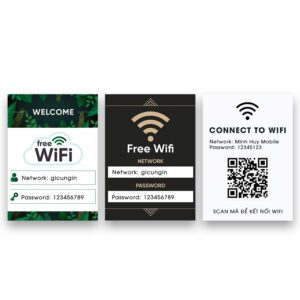Combo 8 Poster Wifi – Mẫu Đẹp, Dễ Nhìn, Có Thể Gắn Mã QR Kết Nối Nhanh