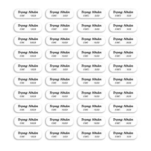 150 Sticker Tên Trắng Đen Tối Giản (3.3x1cm) – In Tên Cá Nhân Gọn Gàng, Thanh Lịch