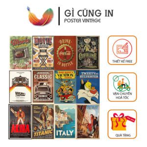 Bộ 100 Poster Vintage – Vẻ Đẹp Cổ Điển Bất Hủ Trong Từng Khung Hình