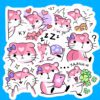 Bộ 24 Sticker Chuột Hồng – Dễ Thương, Xinh Xắn, Decor Góc Học Tập Thêm Chill poster1 190