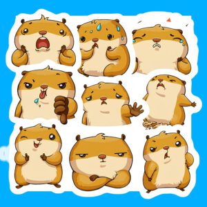 Bộ 25 Sticker Chuột Lang – Dễ Thương, Chill, Decor Mọi Góc Học Tập