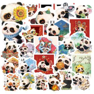 Bộ 25 Sticker Gấu Trúc – Đáng Yêu, Chill, Decor Góc Học Tập