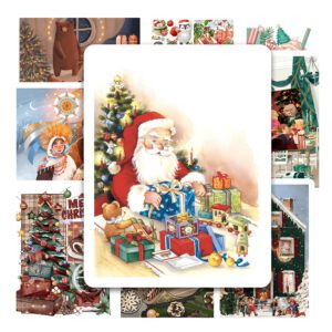 Bộ 25 Sticker Giáng Sinh – Vintage, Ấm Áp, Trang Trí Noel