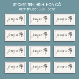 150 Sticker Tên Học Sinh Hình Hoa Cỏ (3,5x1,5cm) – Tối Giản, Tinh Tế, Đẹp Mọi Góc Nhìn