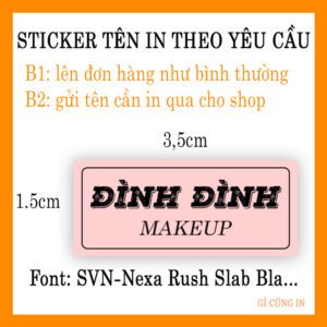 150 Sticker Tên Makeup Nền Hồng (3.5x1.5cm) – Cá Nhân Hóa Phong Cách Mạnh Mẽ Cho Thợ Trang Điểm