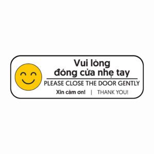 Decal Vui Lòng Đóng Cửa Nhẹ Tay – Thiết Kế Dễ Thương, Truyền Đạt Lịch Sự, Dễ Dán Mọi Loại Cửa