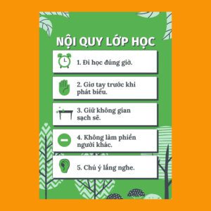 Poster Nội Quy Lớp Học – Thiết Kế Tối Giản, Giá Trị Giáo Dục Vững Bền