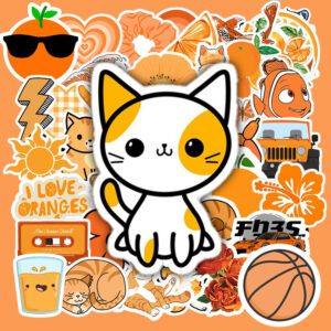 Bộ 50 Sticker Màu Cam – Tươi Sáng, Năng Động Cho Góc Decor poster2 147