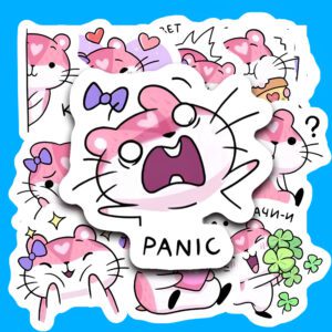 Bộ 24 Sticker Chuột Hồng – Dễ Thương, Xinh Xắn, Decor Góc Học Tập Thêm Chill poster2 178