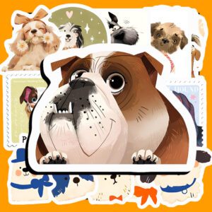 Bộ 33 Sticker Chó Dễ Thương – Decor Góc Học Tập, Sổ Tay, Laptop