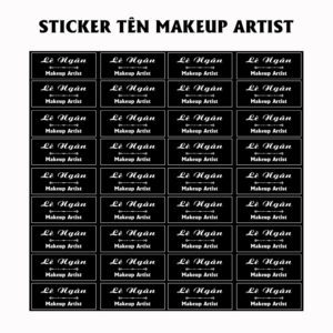 150 Sticker Tên Makeup Artist – Thiết Kế Đen Trắng Sang Trọng, Dán Dụng Cụ Chuyên Nghiệp