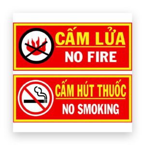 Poster Cấm Lửa & Cấm Hút Thuốc – Bảng Cảnh Báo An Toàn Bắt Buộc Tại Khu Vực Nguy Hiểm
