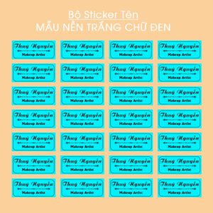 150 Sticker Tên Nền Xanh Chữ Đen – Thanh Lịch, Nổi Bật, Dán Là Nhớ Ngay