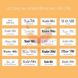 In Sticker Tên Theo Font Chữ Yêu Cầu – Gì Cũng In