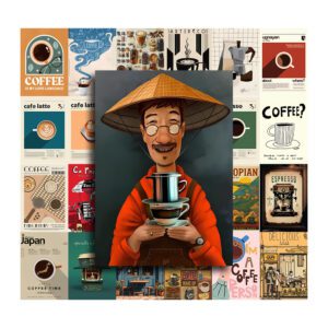 Bộ Sticker Cà Phê – Retro & Chill Cho Tín Đồ Coffee Decor poster3 151