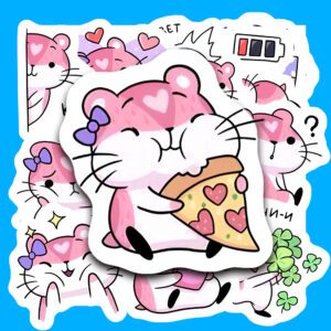 Bộ 24 Sticker Chuột Hồng – Dễ Thương, Xinh Xắn, Decor Góc Học Tập Thêm Chill poster3 159