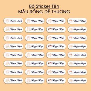 150 Sticker Tên Rồng Dễ Thương – Bé Tuổi Thìn Cực Phẩm Không Thể Bỏ Qua (3,3x1cm)