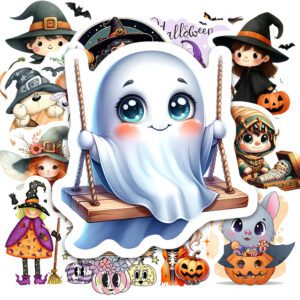 Bộ 25 Sticker Halloween 1 – Đáng Yêu, Vintage, Decor Halloween Dễ Thương poster4 170