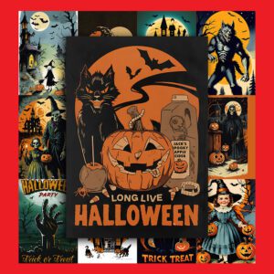 Bộ 50 Poster Halloween – Ma Mị, Retro, Cực Chill Trang Trí Mùa Lễ Hội poster4 36