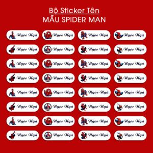 Bộ 150 Sticker Tên Mẫu Spider-Man – Siêu Anh Hùng Bé Nào Cũng Mê