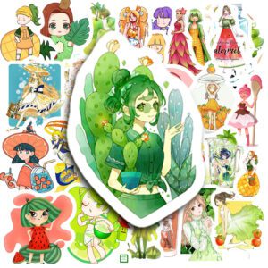 Bộ 50 Sticker Cô Gái Trái Cây – Dễ Thương & Tươi Mát Cho Góc Decor poster4 94